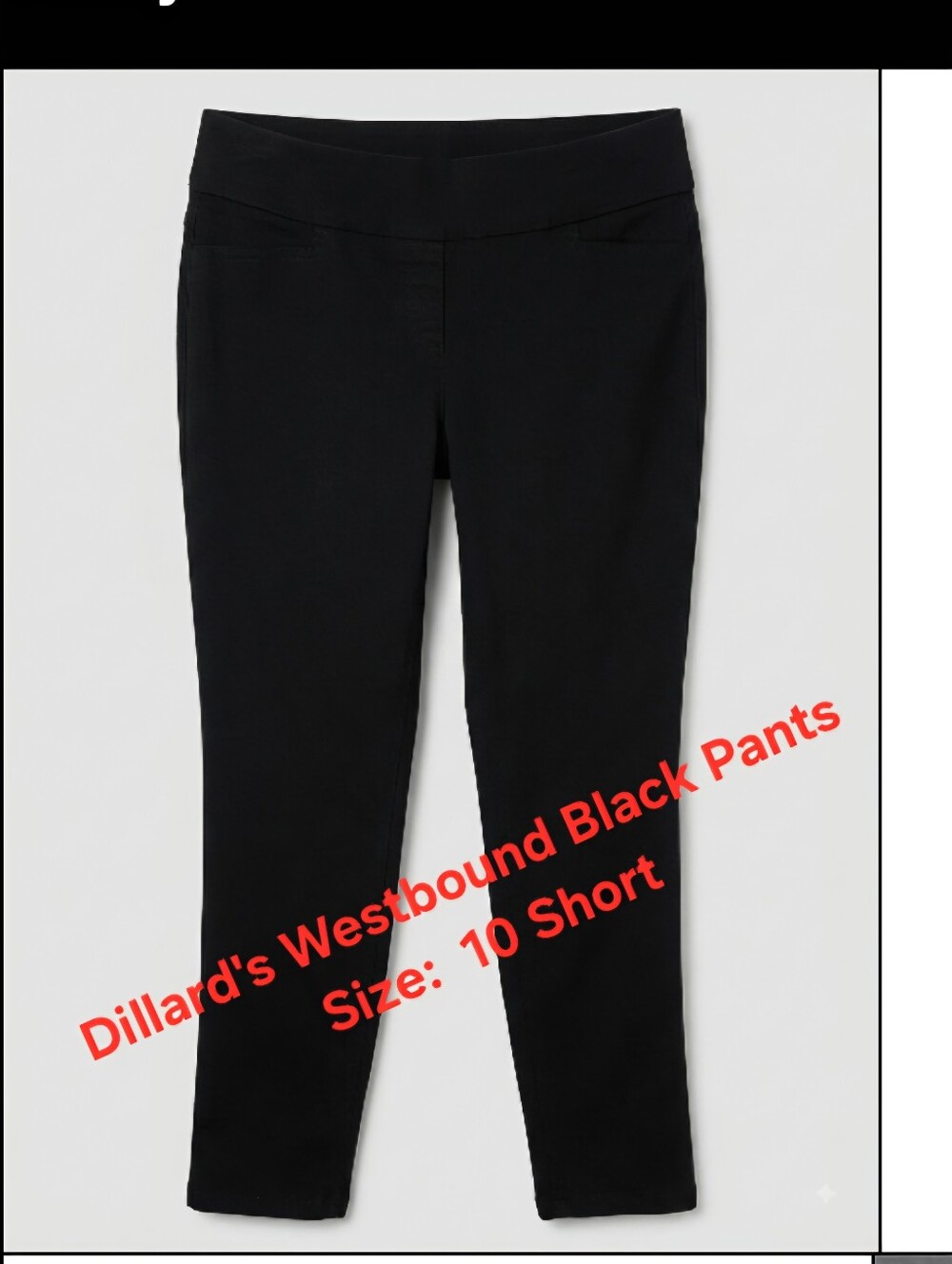 Dillard's Westbound Pull-on Pants Black - 10 Short Straight Leg W/flare